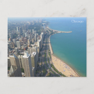Chicago 360 view holiday postcard
