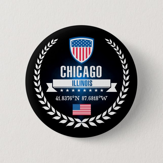 Chicago 6 Cm Round Badge (Front)