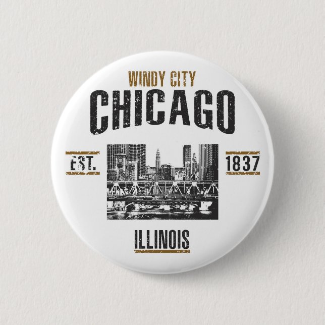 Chicago 6 Cm Round Badge (Front)