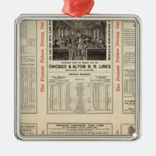 Chicago and Alton Railroad 3 Metal Tree Decoration