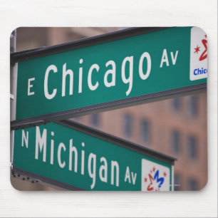 Chicago and Michigan Avenue signposts, Chicago, Mouse Pad