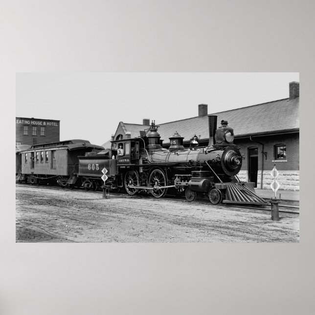 CHICAGO and NORTHWESTERN RAILROAD STEAM LOCOMOTIVE Poster (Front)