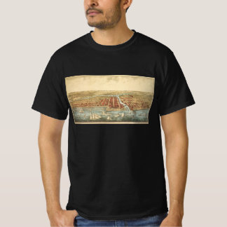 Chicago Antique Map, LaSalle Street and River T-Shirt