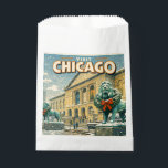 Chicago Art Institute in winter poster Favour Bags<br><div class="desc">The Art Institute of Chicago in winter</div>