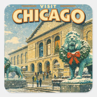 Chicago Art Institute in winter poster