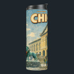 Chicago Art Institute in winter poster Thermal Tumbler<br><div class="desc">The Art Institute of Chicago in winter</div>