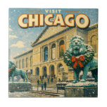 Chicago Art Institute in winter poster Tile<br><div class="desc">The Art Institute of Chicago in winter</div>