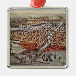 Chicago As it Was, c.1880 Metal Tree Decoration