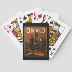 Chicago At Night Playing Cards