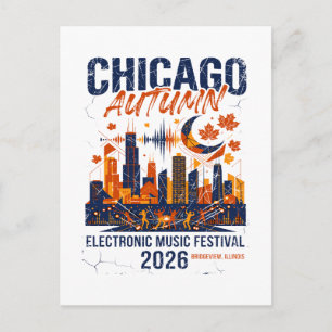Chicago Autumn Electronic Music Festival 2026 Postcard
