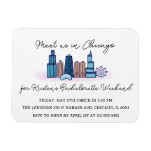 Chicago Bachelorette Invitation Magnet