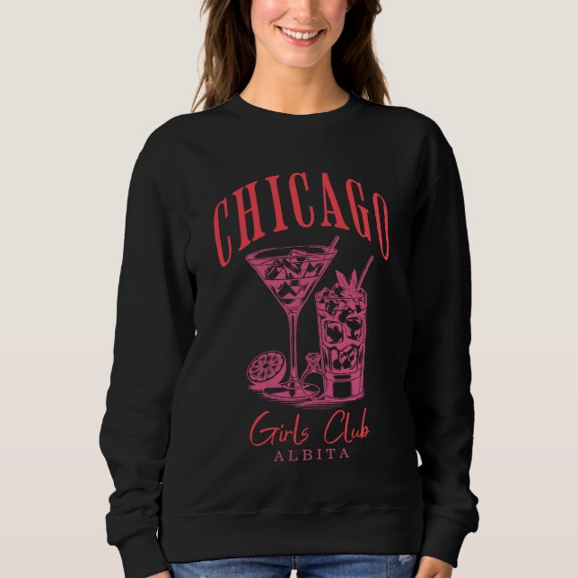 chicago bachelorette pink custom sweatshirt (Front)