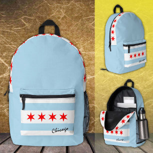 Chicago, backpack, Chicago Flag Bag, Illinois /USA Printed Backpack