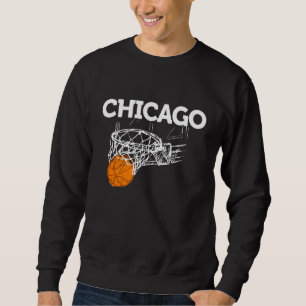 Chicago Basketball B Ball City Illinois Retro Chic Sweatshirt