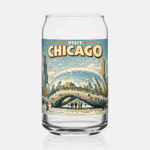 Chicago Bean in Winter  Can Glass