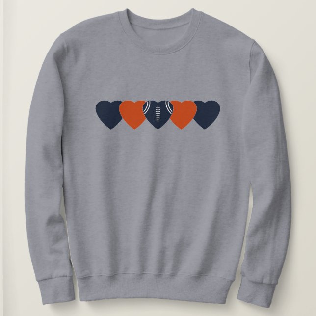 Chicago Bears Heart Football Dark Sweatshirt (Design Front)