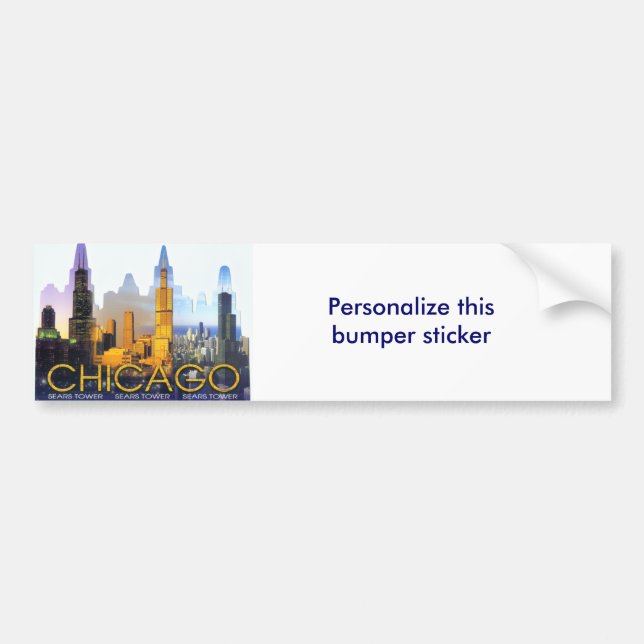 CHICAGO BEAUTIFUL LANDMARKS BUMPER STICKER (Front)