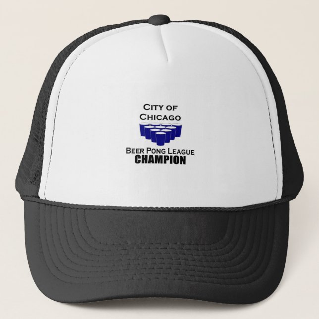 Chicago Beer Pong Champion Trucker Hat (Front)