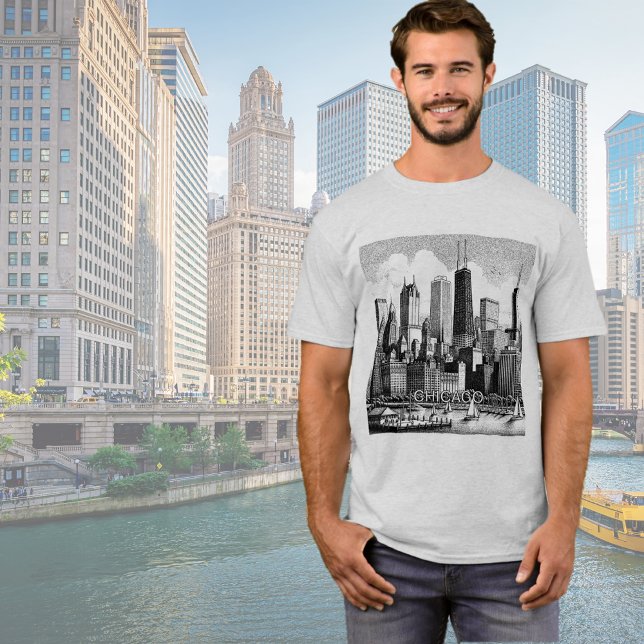Chicago Black Graphic T-Shirt  (Creator Uploaded)