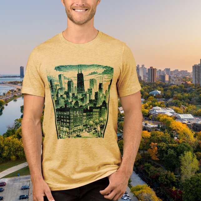 Chicago Black Graphic T-Shirt  Tri-Blend Shirt (Creator Uploaded)