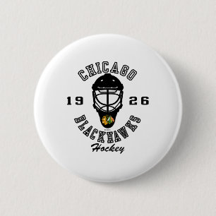 Chicago Blackhawks Hockey Mask Red Nhl Officially  6 Cm Round Badge