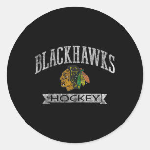Chicago Blackhawks Vintage Hockey Red Officially L Classic Round Sticker