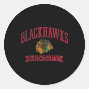 Chicago Blackhawks Vintage Hockey White Officially Classic Round Sticker
