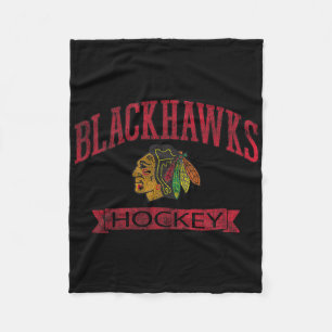 Chicago Blackhawks Vintage Hockey White Officially Fleece Blanket