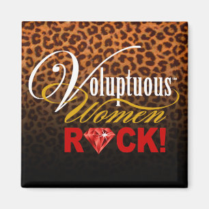 CHICAGO BLING - Leopard "Voluptuous Women Rock!" Magnet