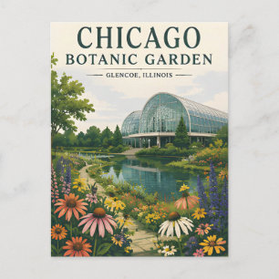 Chicago Botanic Garden Conservatory Floral Postcard