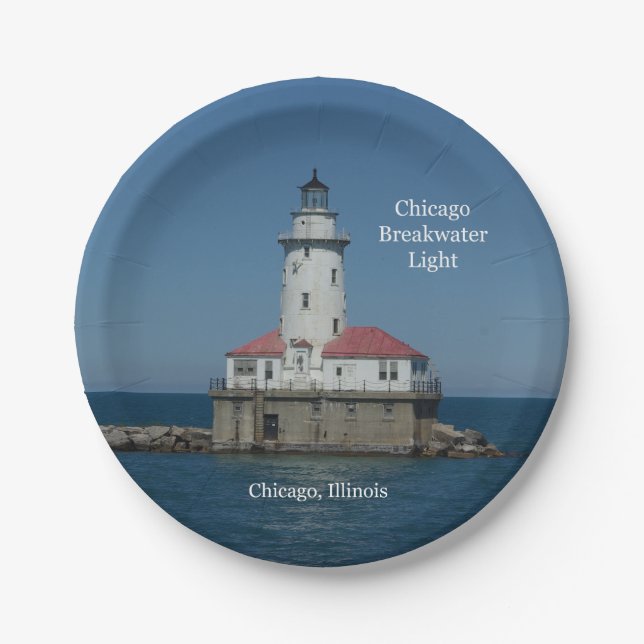 Chicago Breakwater Light paper plate (Front)