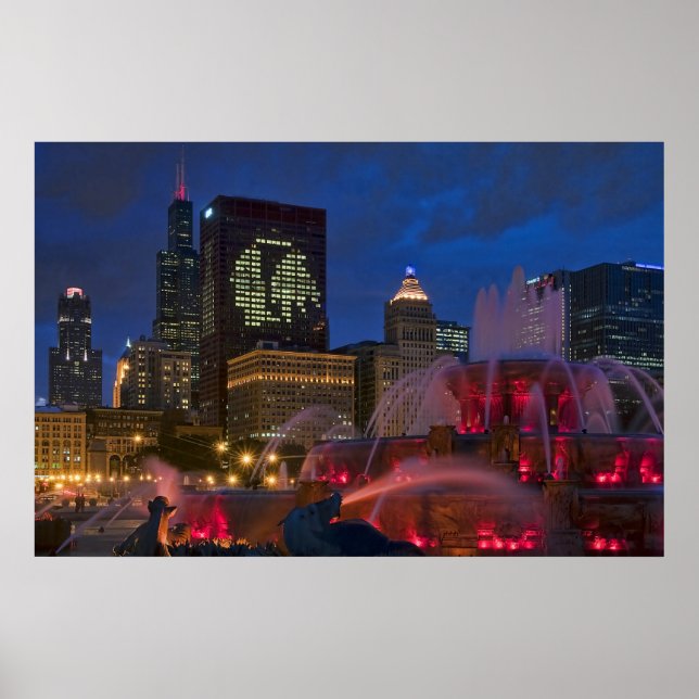 Chicago Buckingham Fountain on Canvas Poster (Front)