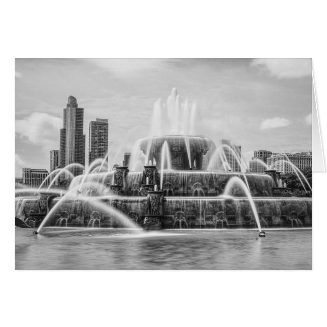 Chicago Buckingham Grayscale Blank Card (Front Horizontal)