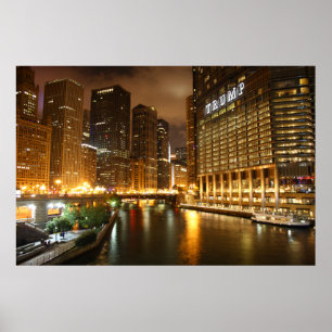 Chicago by night poster