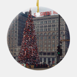 Chicago Christmas at Congress Hotel 1963 Ceramic Tree Decoration