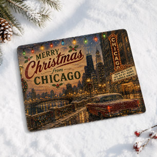 Chicago Christmas Kitchen Holiday Style Cutting Board