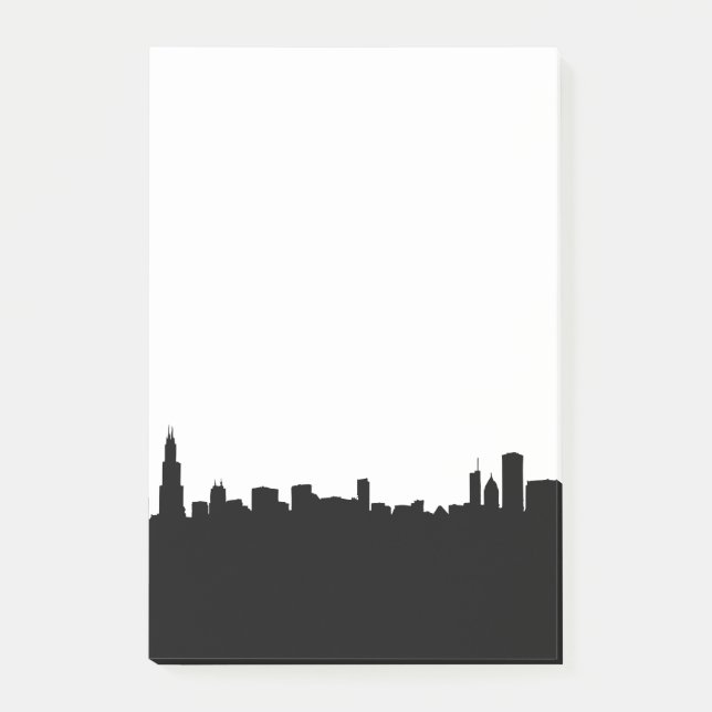 Chicago City Architectural Icons in Silhouette Post-it Notes (Front)
