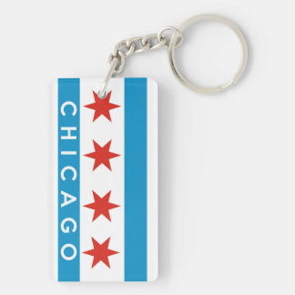 chicago city flag america text name key ring
