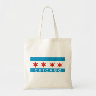 chicago city flag america text name tote bag