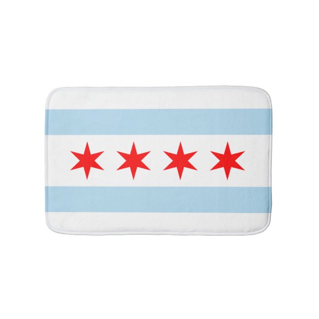 Chicago city flag bath mat (Front)