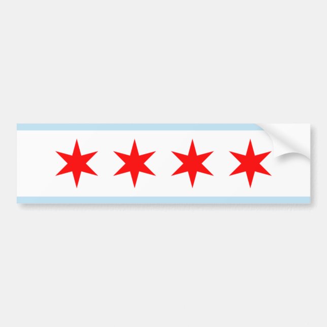Chicago City Flag Bumper Sticker (Front)
