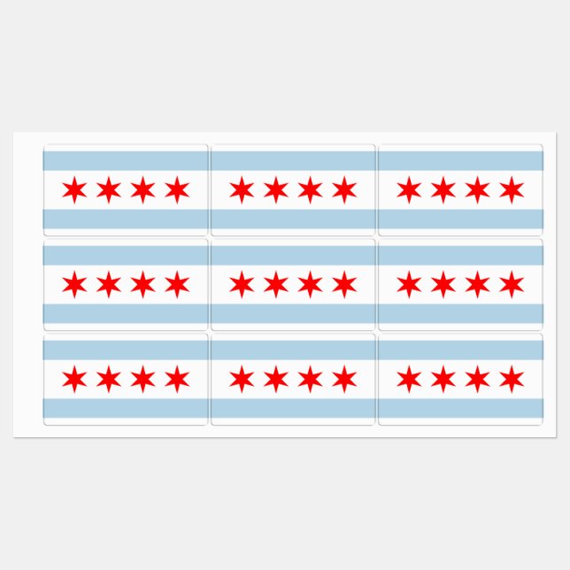 Chicago city flag custom multipurpose labels (Sheet)