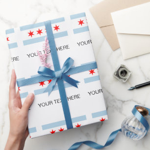 Chicago city flag custom wrapping paper rolls