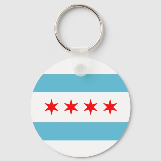 Chicago City flag Keychain (Front)