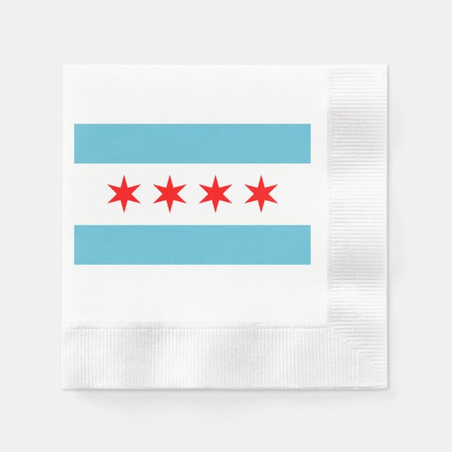 Chicago city flag napkin (Front)