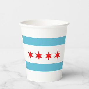 Chicago city flag paper cups