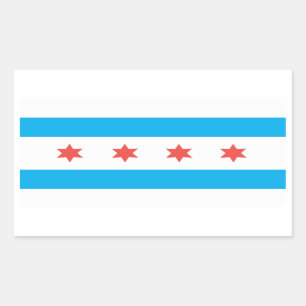 Chicago city flag rectangular sticker