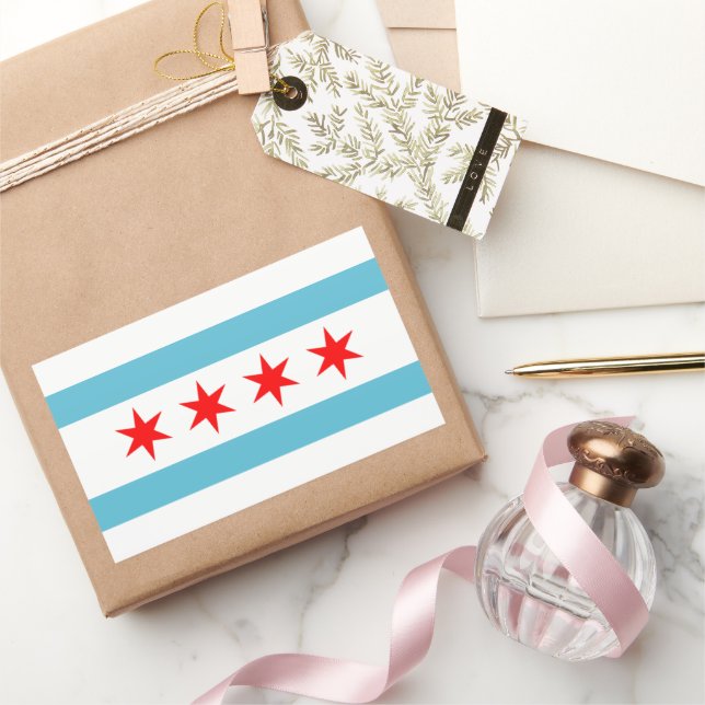 Chicago City flag Rectangular Sticker (Gifting)