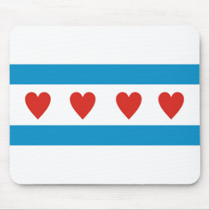 chicago city love flag hearts usa united states am mouse pad