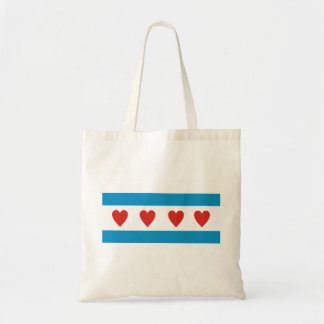 chicago city love flag hearts usa united states am tote bag